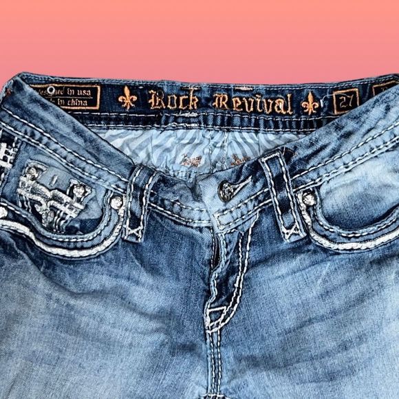 Rock Revival LightWash Low Rise Donna Bootcut Jeans Size 26x30 - Picture 7 of 7